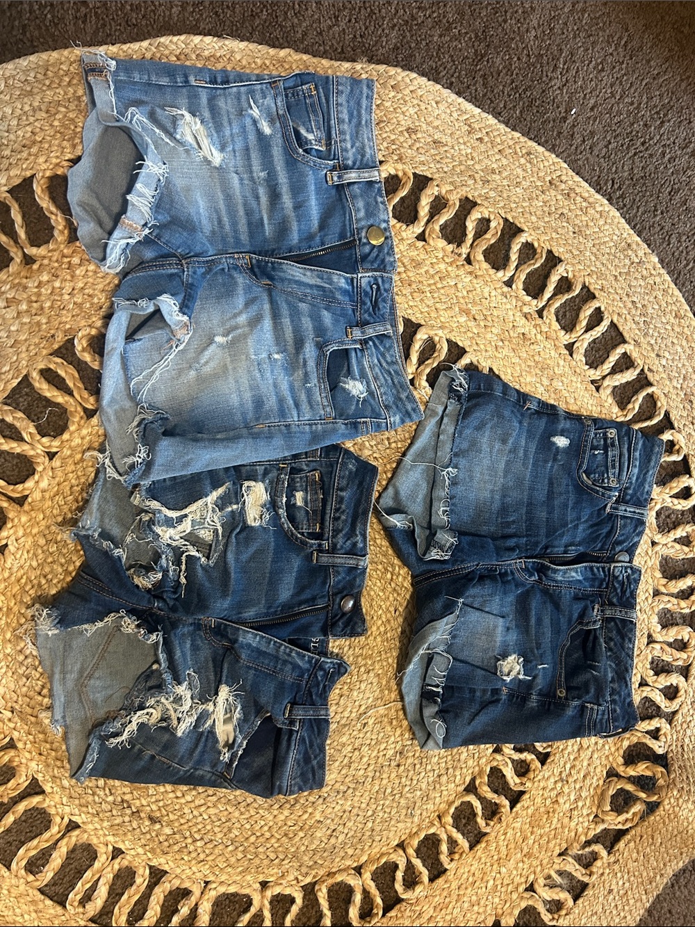 American Eagle Outfitters Distressed Denim Jean Shorts - Blue